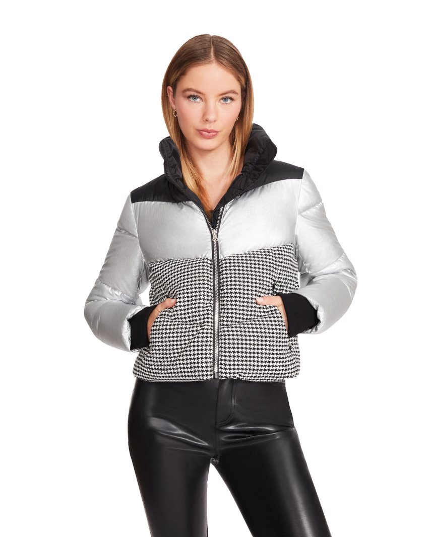 Chaquetas Steve Madden Ariana Mujer Plateadas Negras | ES LB42E8